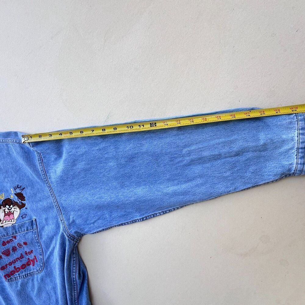 Vintage 90's denim denim shirt Goofy mickey mouse cowboy cartoon casual Sz XL - Picture 5 of 9
